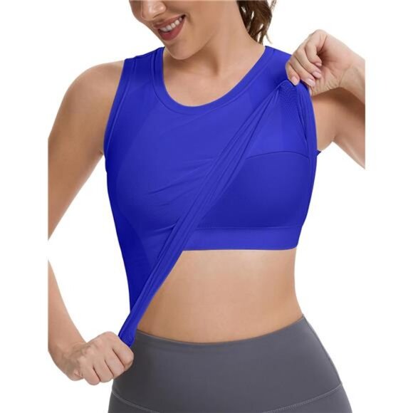 Seamless Women Breathable Workout Tank Tops with Built-in Bra - Picture 1 of 7